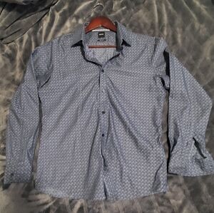 HUGO BOSS Men's Blue Patterned Shirt